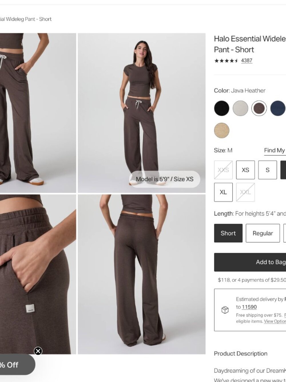 Vuori Halo Essential Wideleg Pant - Short - Picture 4 of 4